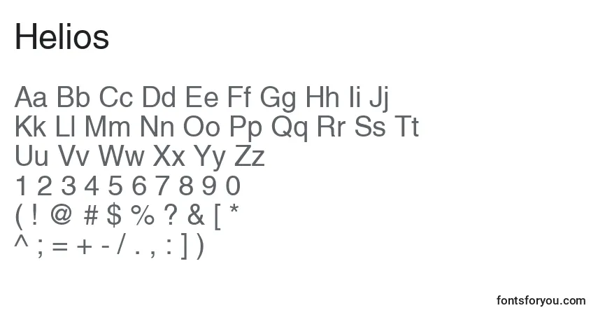 Шрифт Helios – алфавит, цифры, специальные символы