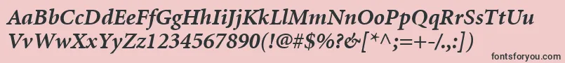 MinionLtBoldItalic Font – Black Fonts on Pink Background
