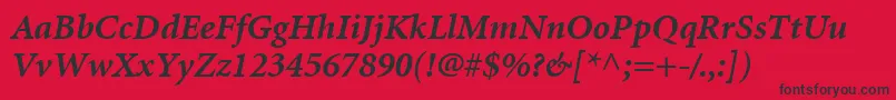 MinionLtBoldItalic Font – Black Fonts on Red Background