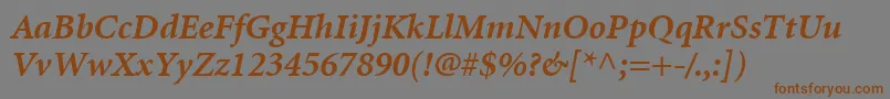 MinionLtBoldItalic Font – Brown Fonts on Gray Background