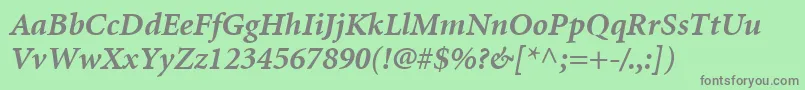 MinionLtBoldItalic Font – Gray Fonts on Green Background