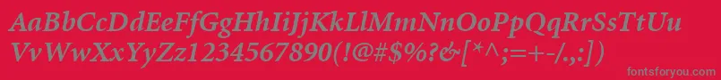MinionLtBoldItalic Font – Gray Fonts on Red Background