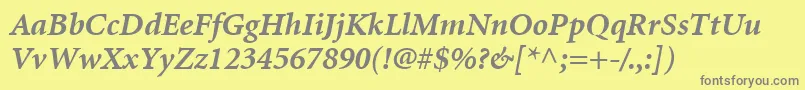 MinionLtBoldItalic Font – Gray Fonts on Yellow Background