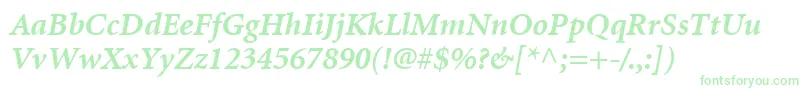 MinionLtBoldItalic Font – Green Fonts on White Background