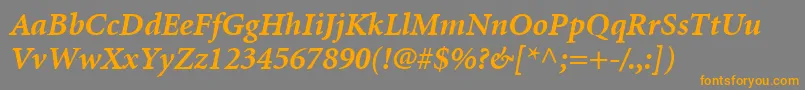 MinionLtBoldItalic Font – Orange Fonts on Gray Background