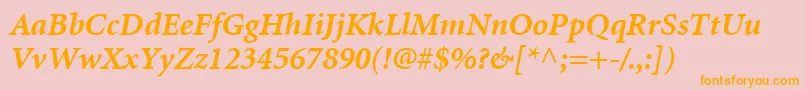 MinionLtBoldItalic Font – Orange Fonts on Pink Background