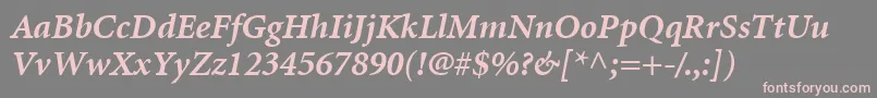 MinionLtBoldItalic Font – Pink Fonts on Gray Background