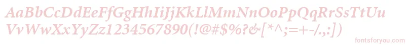 MinionLtBoldItalic Font – Pink Fonts on White Background