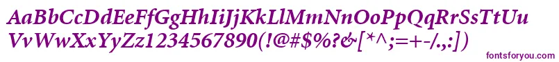 フォントMinionLtBoldItalic – 紫色のフォント