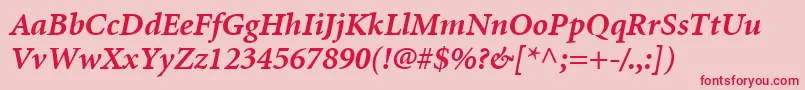 MinionLtBoldItalic Font – Red Fonts on Pink Background