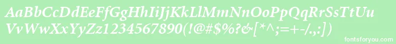 MinionLtBoldItalic Font – White Fonts on Green Background