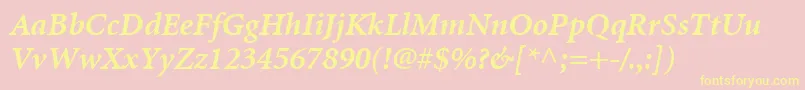 MinionLtBoldItalic Font – Yellow Fonts on Pink Background
