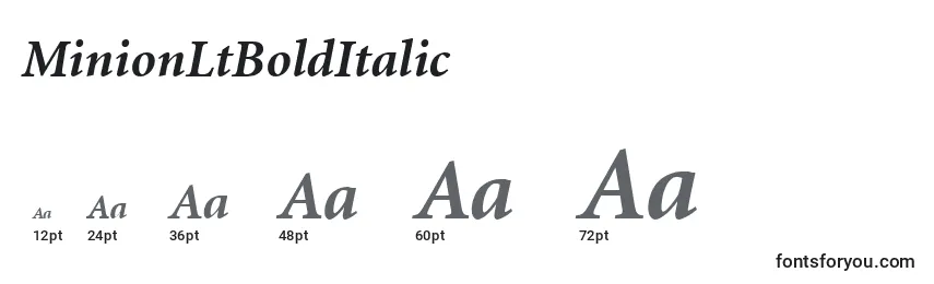 Größen der Schriftart MinionLtBoldItalic