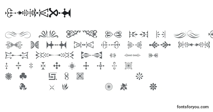 Czcionka Orntm – alfabet, cyfry, specjalne znaki