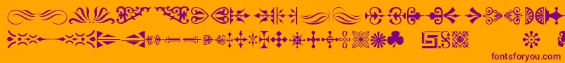 Orntm-Schriftart – Violette Schriften auf orangefarbenem Hintergrund