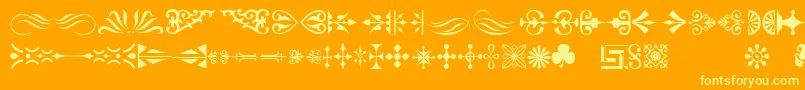 Fonte Orntm – fontes amarelas em um fundo laranja