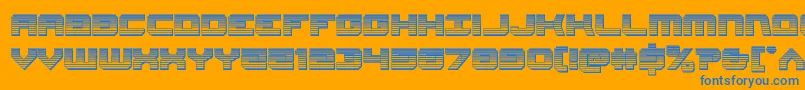 Gearheadchrome Font – Blue Fonts on Orange Background