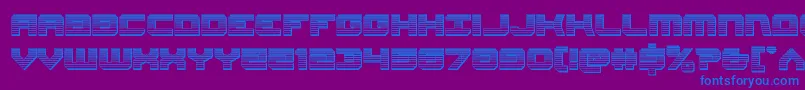 Шрифт Gearheadchrome – синие шрифты на фиолетовом фоне