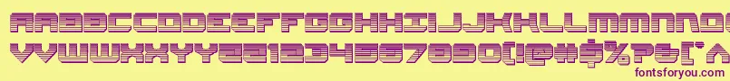 Gearheadchrome Font – Purple Fonts on Yellow Background