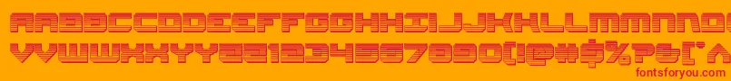 Gearheadchrome-Schriftart – Rote Schriften auf orangefarbenem Hintergrund