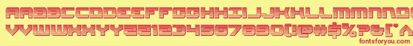 Gearheadchrome-Schriftart – Rote Schriften auf gelbem Hintergrund