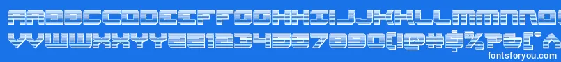 Gearheadchrome-Schriftart – Weiße Schriften auf blauem Hintergrund