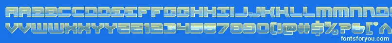 Gearheadchrome Font – Yellow Fonts on Blue Background