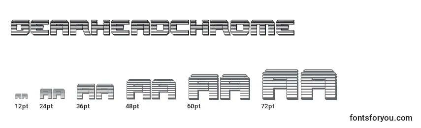 Размеры шрифта Gearheadchrome