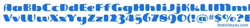 FreddoitcTt-Schriftart – Blaue Schriften auf weißem Hintergrund