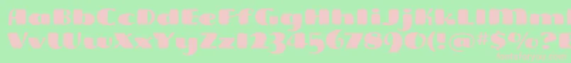 Fonte FreddoitcTt – fontes rosa em um fundo verde