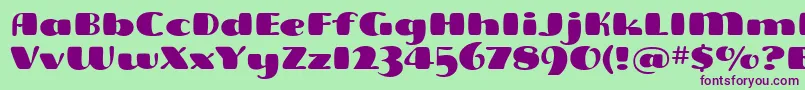 FreddoitcTt Font – Purple Fonts on Green Background
