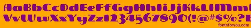 FreddoitcTt Font – Purple Fonts on Orange Background