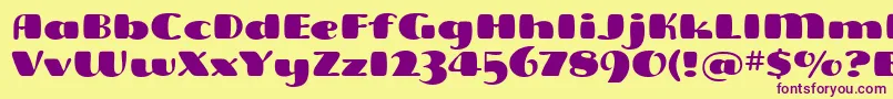 FreddoitcTt-Schriftart – Violette Schriften auf gelbem Hintergrund