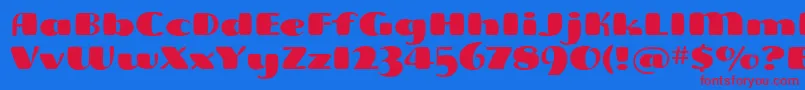 FreddoitcTt Font – Red Fonts on Blue Background