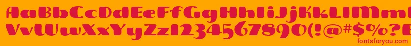 FreddoitcTt Font – Red Fonts on Orange Background