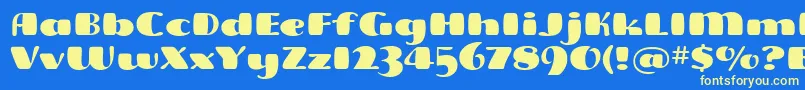 FreddoitcTt Font – Yellow Fonts on Blue Background