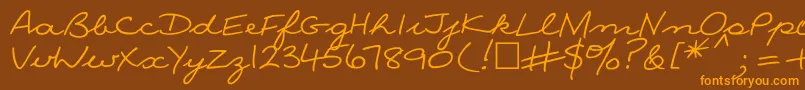 Ninactt Font – Orange Fonts on Brown Background