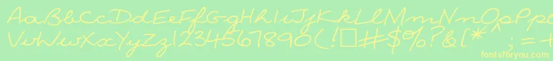 Ninactt Font – Yellow Fonts on Green Background