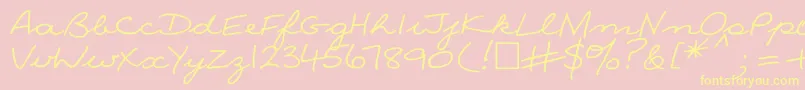 Ninactt Font – Yellow Fonts on Pink Background