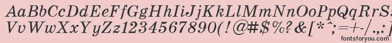 フォントSchoolItalic.001.001 – ピンクの背景に黒い文字