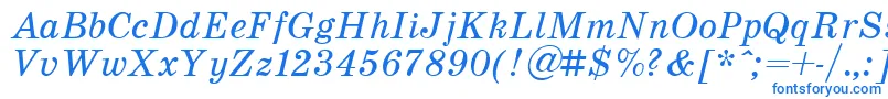 フォントSchoolItalic.001.001 – 白い背景に青い文字