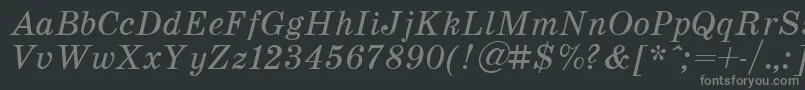 フォントSchoolItalic.001.001 – 黒い背景に灰色の文字