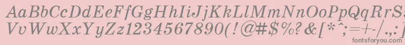 Czcionka SchoolItalic.001.001 – szare czcionki na różowym tle