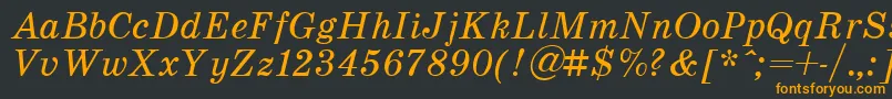 フォントSchoolItalic.001.001 – 黒い背景にオレンジの文字