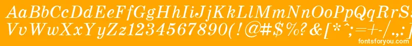 SchoolItalic.001.001 Font – White Fonts on Orange Background