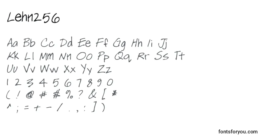 Czcionka Lehn256 – alfabet, cyfry, specjalne znaki