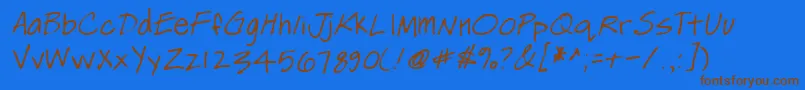 Lehn256 Font – Brown Fonts on Blue Background