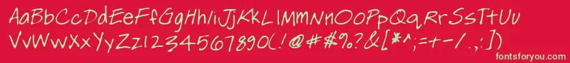 Lehn256 Font – Green Fonts on Red Background