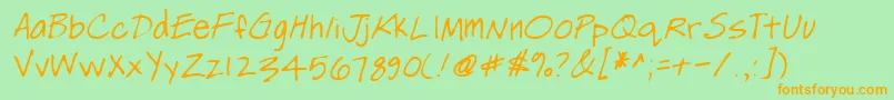 Lehn256 Font – Orange Fonts on Green Background