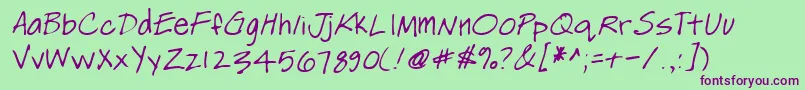 Lehn256 Font – Purple Fonts on Green Background
